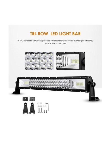 Auto LED Bar 324W, 3-row LEDs, 12V-24V, 22680 Lumens, 21.5"/54.6 cm, Combo Beam 12/60 Degrees