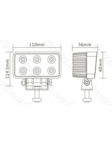 LED Offroad Car Projector 18W/12V-24V, 1320...