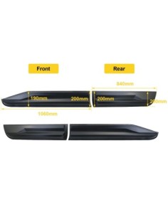 Σετ πλαϊνά διακοσμητικά θυρών μαύρο ματ Ford Ranger T9 2022+ 2