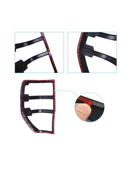 Set of 2 matte black ornaments for rear lights for Ford Ranger T6, T7, T8 2012-2022