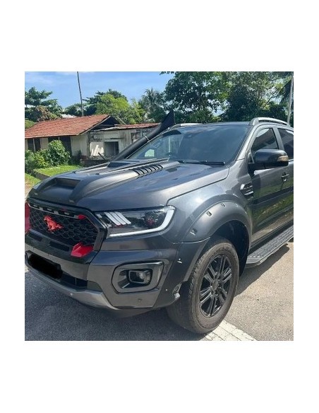 Matte black hood ornament for Ford Ranger T6, T7, T8 2012-2022
