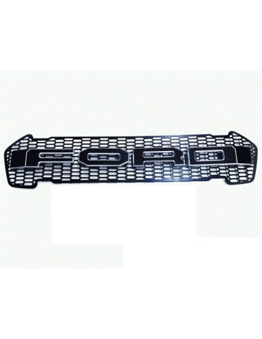 Matte black radiator grille with white outline,...
