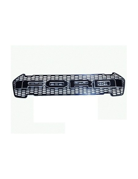Matte black radiator grille with white outline, orange LEDs for Ford Ranger T8 2019-2022