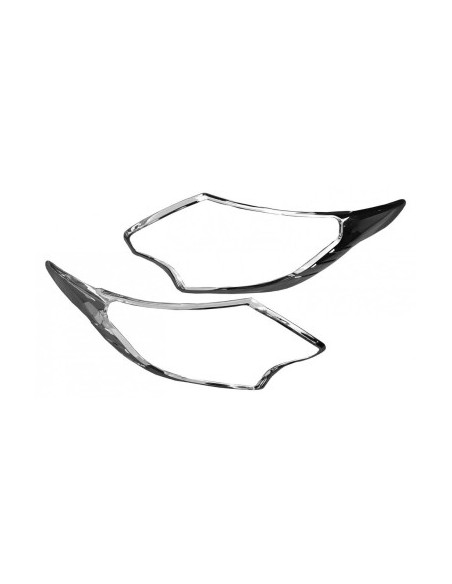 Set of 2 chrome ornaments for headlights for Fiat Fullback 2016, 2017, 2018