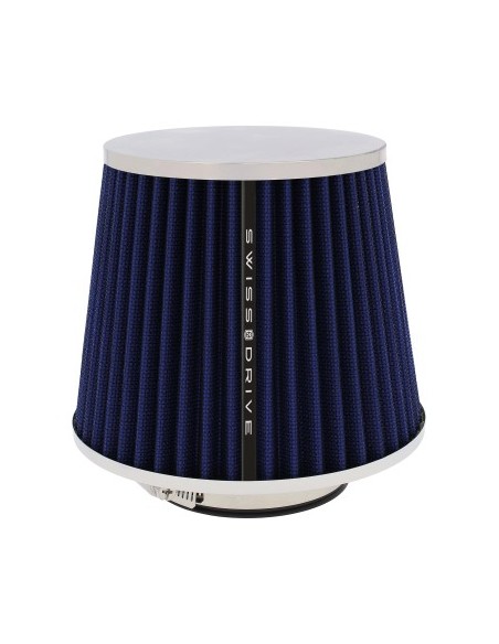Universal car air intake sport filter, blue 120x157x150mm with adapters