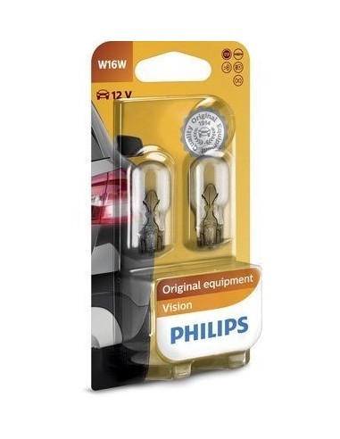 Set of 2 W16W Bulbs, 12v, Philips