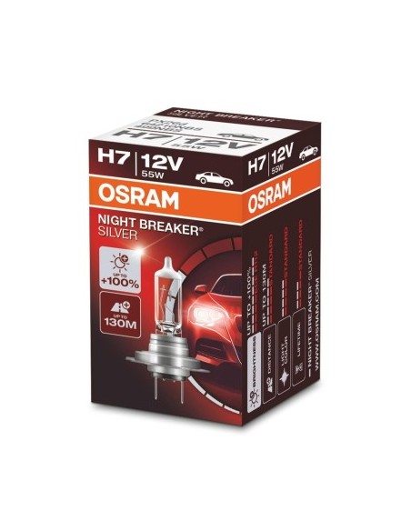 H7 Night Breaker Silver Bulb +100% 12V 55W