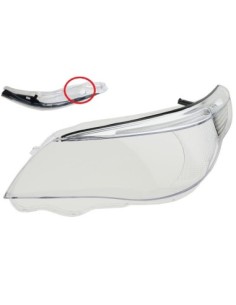 Left headlight glass for BMW Series 5 E60/E61 Xenon adaptive headlight (2004-2007)