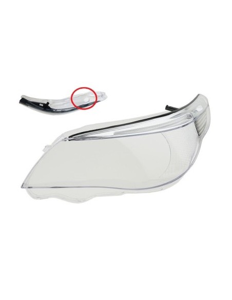 Left headlight glass for BMW Series 5 E60/E61 Xenon adaptive headlight (2004-2007)
