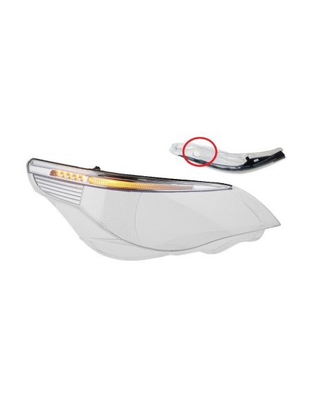 Right headlight glass for BMW Series 5 E60/E61 Xenon adaptive headlight (2004-2007)