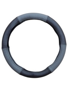 Perforated Natural Leather Steering Wheel Cover Gray...