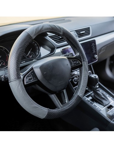 Perforated Natural Leather Steering Wheel Cover...