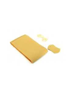 Perforated leather steering wheel cover, size M, needle...