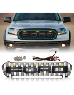 Μαύρη ματ γρίλια ψυγείου με πορτοκαλί LED για Ford Ranger... 2