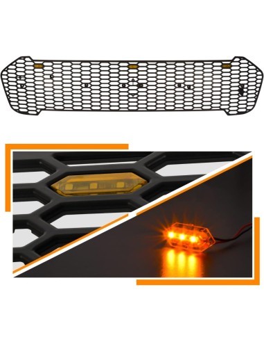 Mat black radiator grille with orange LED for...