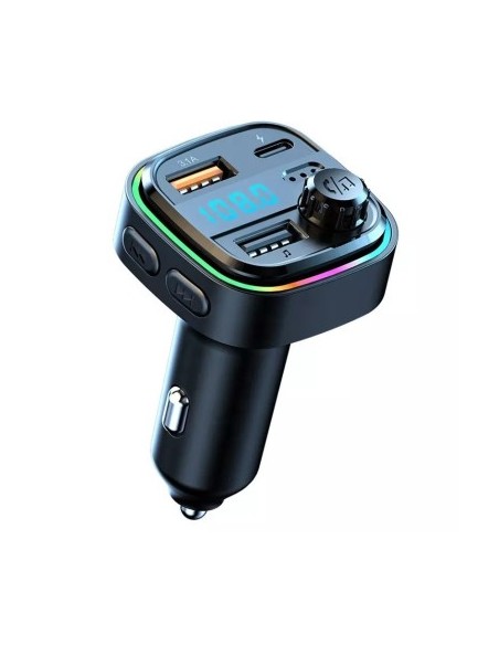FM Modulator 12-24V Bluetooth 5.0 with Fast Charge 3.0 car charger function and USB C port - C26