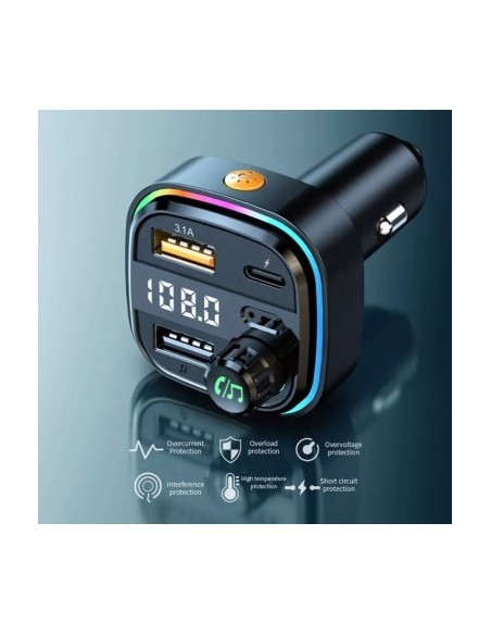 FM Modulator 12-24V Bluetooth 5.0 Gyors Töltés 3.0 autós töltő funkcióval és USB C porttal - C26