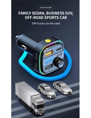 FM Modulator 12-24V Bluetooth 5.0 with Fast...