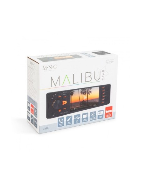 Malibu Star Multimedia Player - 1 DIN - 4 x 50 W - BT - MP3 - AUX - SD - USB