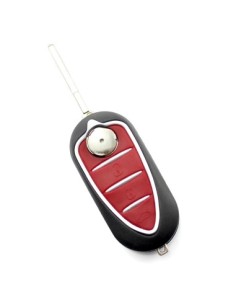Keychain case with 3 buttons for Alfa Romeo, Red