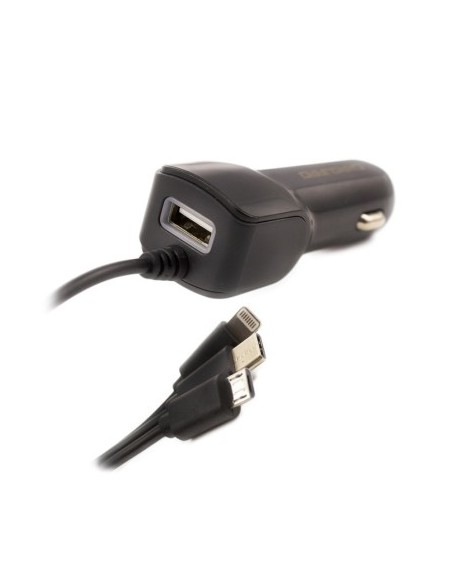 Φορτιστής Τηλεφώνου Universal Auto με 3 Θύρες, Type-C, Micro-USB, Lightning iPhone, Καλώδιο 1.5m, 2.1A