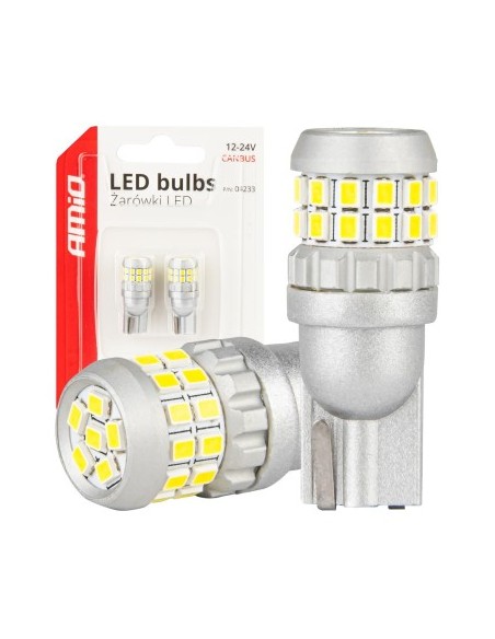 Set of 2 LED Auto W5W, T10 Canbus, with 30 smd, 12V/24V