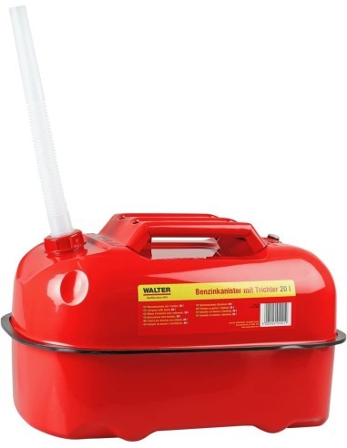 Metal safety canister with anti-spill funnel, 20L