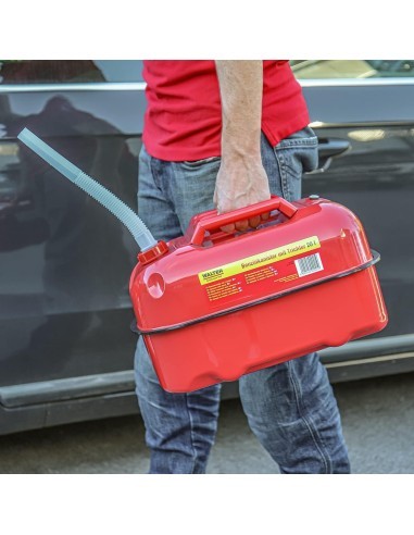 Metal safety canister with anti-spill funnel, 20L
