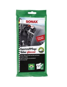 Wet wipes for car plastic surfaces, with glossy effect,...