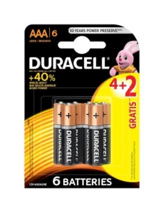 Duracell Basic R3, AAA alkaline batteries 4+2 pcs