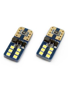 2 db W5W Canbus T10 LED autós izzó 12Smd UltraBright 12/24v