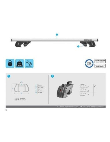 Menabo Sherman Silver transverse roof rack for...