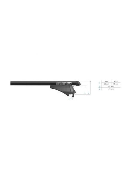 Menabo Tiger Black transverse roof rack for Suzuki SX4 S-Cross 2016+