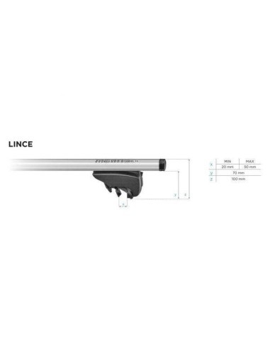 Bare roof rack crossbars Menabo Lince Silver...
