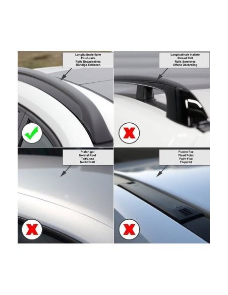 Bare roof rack crossbars Menabo Lince Silver for Hyundai Kona 2017+