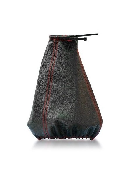 Universal gear shift cover made of genuine leather black/red Carpassion