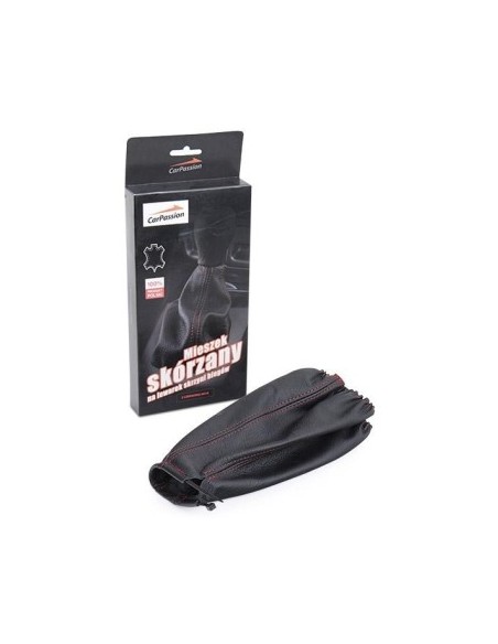 Universal gear shift cover made of genuine leather black/red Carpassion