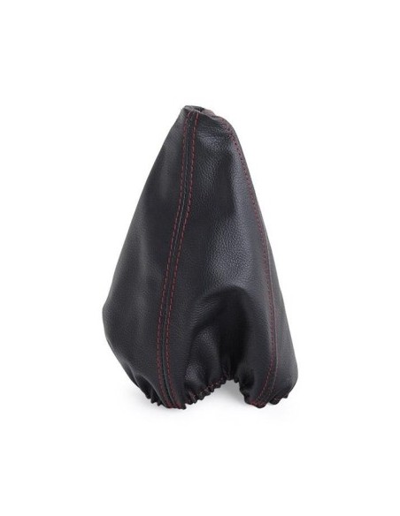 Universal gear shift knob made of genuine leather black/red Carpassion