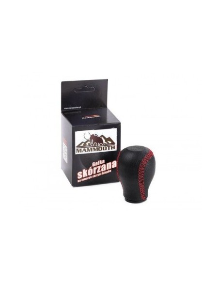 Universal gear shift knob made of natural leather black//red Carpassion