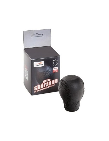 Universal gear knob made of black natural leather Carpassion