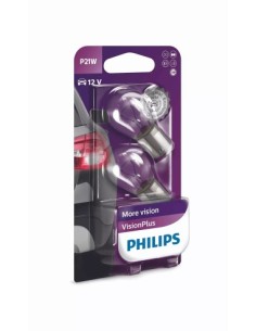 2 db P21W 12v Ba15s Vision Plus Philips izzó készlet
