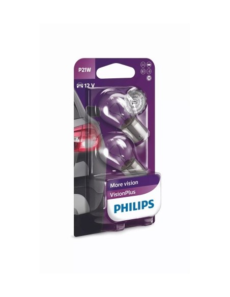 Σετ 2 Λαμπτήρες P21W 12v Ba15s Vision Plus Philips
