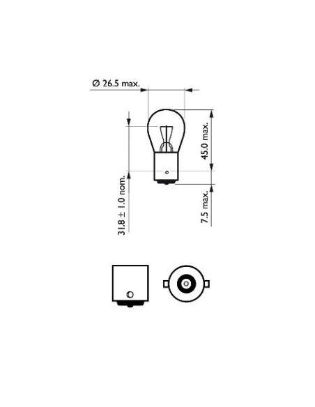 Комплект 2 крушки P21W 12v Ba15s Vision Plus Philips