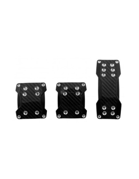 Aluminum Carbon Auto Pedal Ornament Set, Black