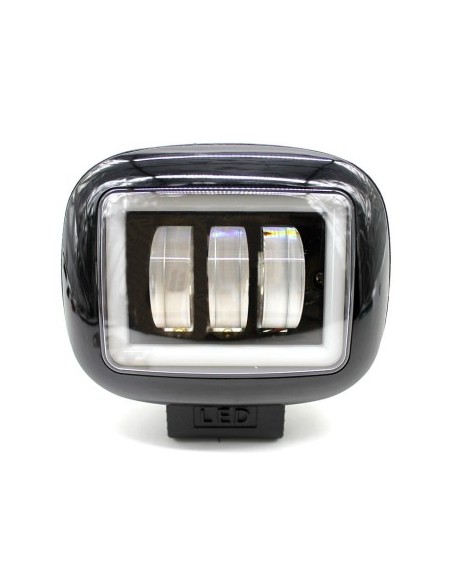 LED projector with angel eyes for offroad cars, motorcycles, ATVs, power 45W, brightness 4000 lumens