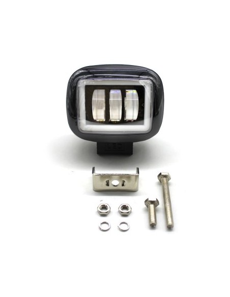 LED projector with angel eyes for offroad cars, motorcycles, ATVs, power 45W, brightness 4000 lumens