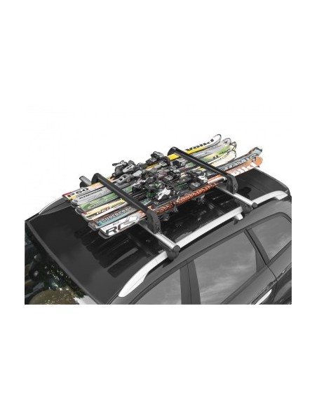 Menabo Silver Ice BLACK στήριγμα σκι και snowboard για εγκάρσιες ράγες, 6 ζεύγη σκι / 4 snowboard