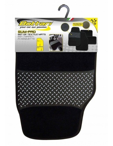 Set of 4 universal carpet mats with rubber Bottari