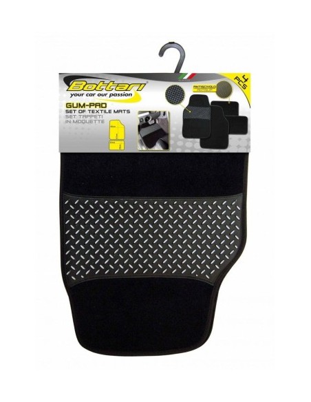 Set of 4 universal carpet mats with rubber Bottari