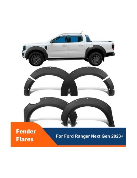 Overfender mudguards dedicated to Ford Ranger T9 WildTrak Double Cab 4 doors 2022-2024 version with parking sensors